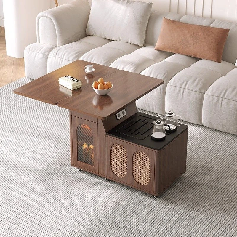 实木茶几移动茶台客厅家用小茶车边几泡茶一体岩板阳台茶桌茶水柜