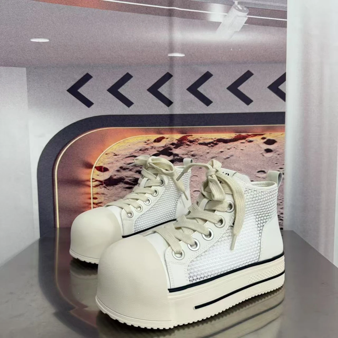 2515-1春夏新款2025圆头系带韩版简约休闲板鞋潮流百搭ins