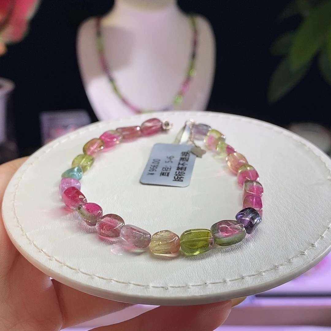 未镶嵌手链碧玺西瓜糖豆
