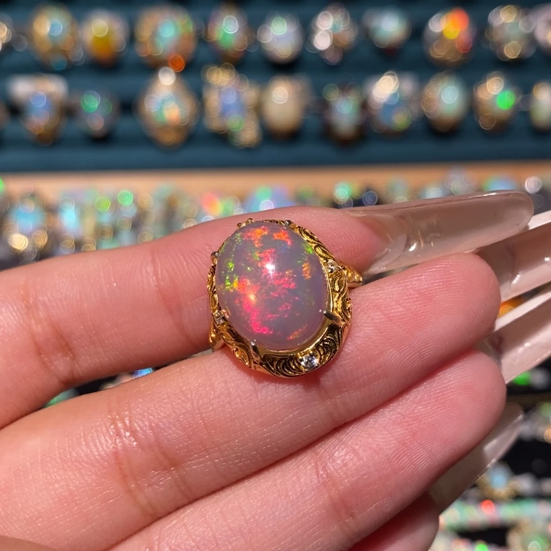 欧泊银S925镶嵌戒指