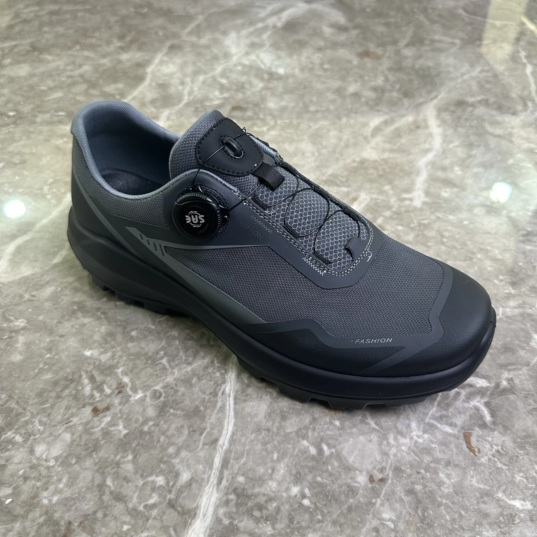 2025夏季新款男大码厚底透气软底休闲鞋网面鞋轻便户外旋钮扣潮鞋