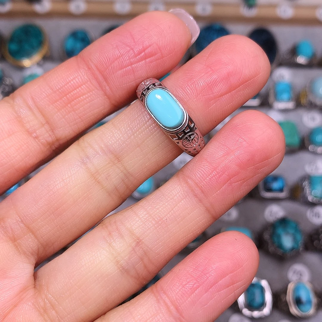 绿松石挂件银S925镶嵌