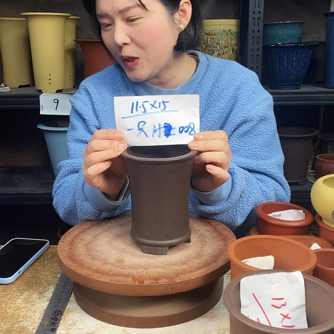 紫砂紫砂花盆一只H008