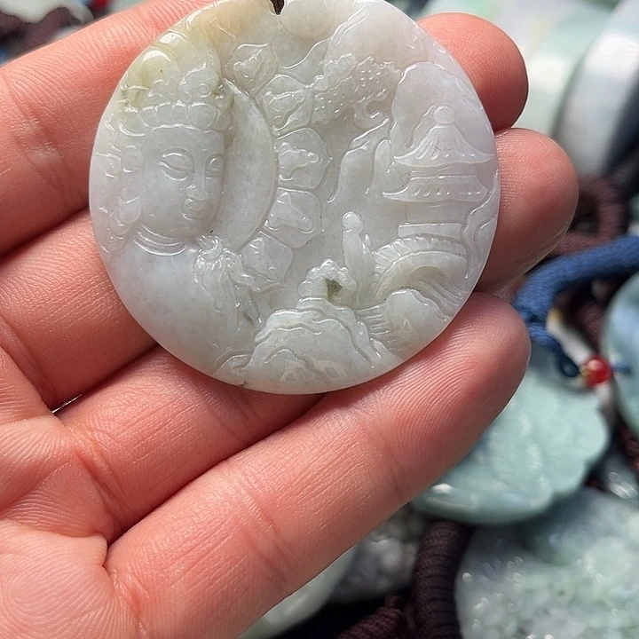 翡翠颈饰未镶嵌翡翠A貨翡翠掛件