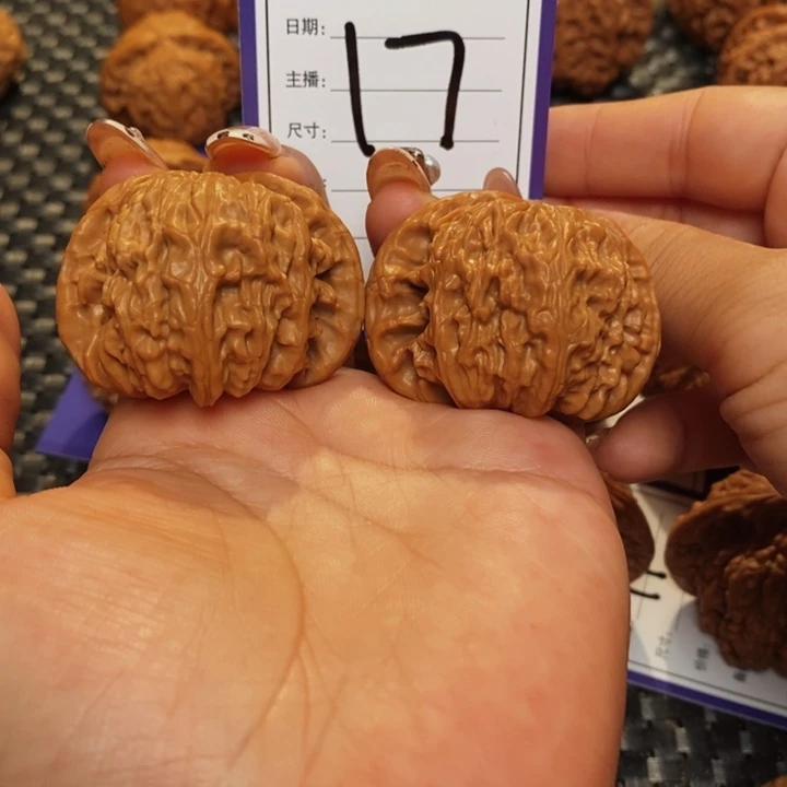 文玩核桃把件45白狮子