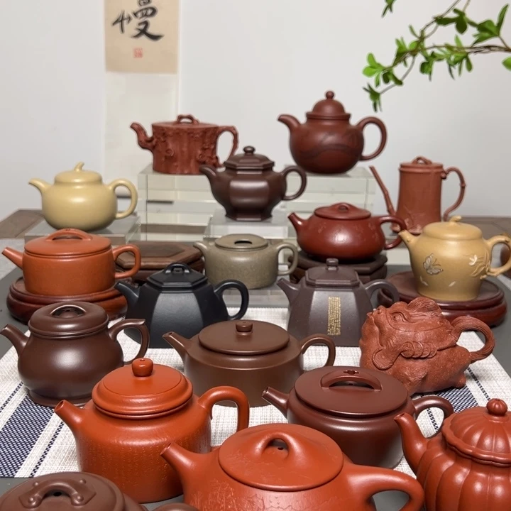 茶壶紫砂小**ღ陳腐老紫泥 如意壺