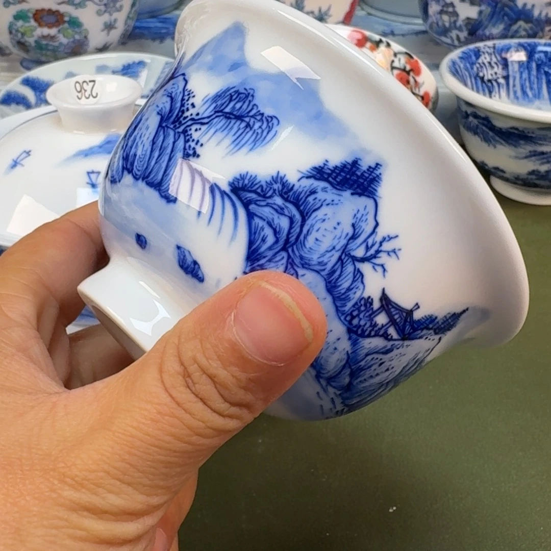 陶瓷景德镇纯滚手绘茶具圆圆292