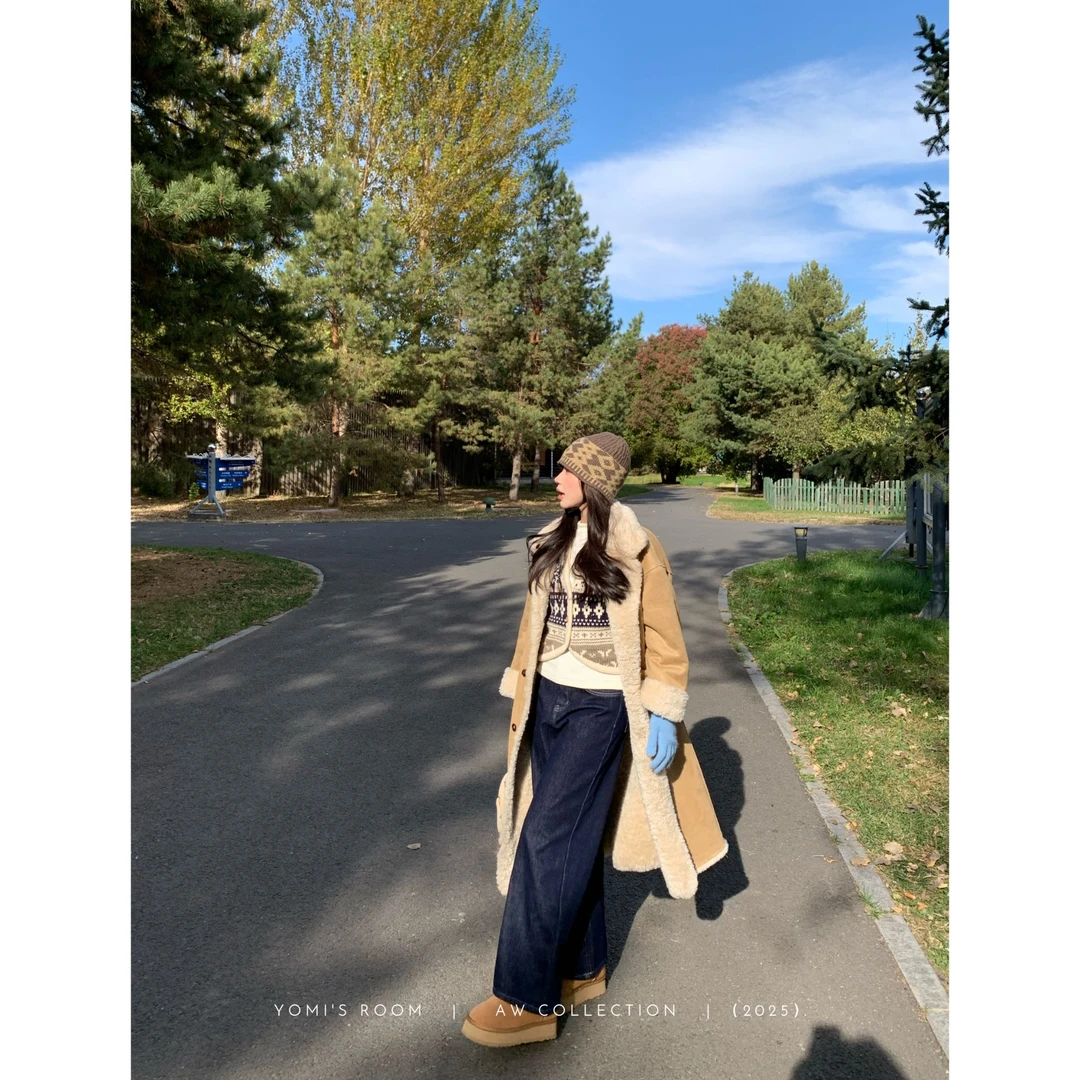 YOMI小个子【港式街头】加绒复古直筒牛仔裤秋冬季阔腿休闲裤百搭