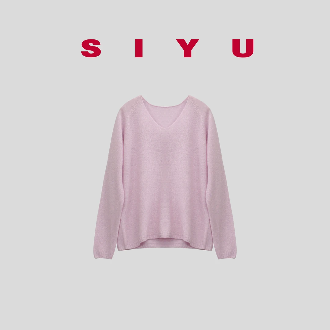 【WOUWOU】粉粉V领绵衣上衣