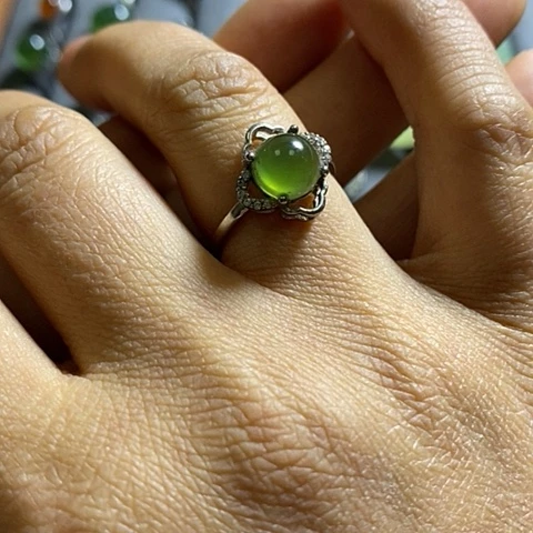 岫玉戒指未镶嵌一个