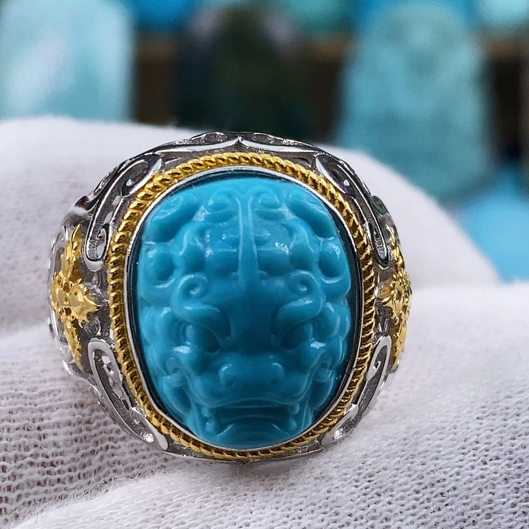 绿松石银S925镶嵌珠宝奇石