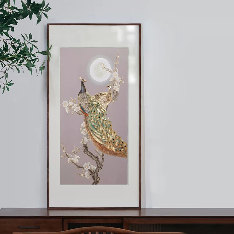 铜伯伯《花好月圆》手工錾刻铜板铜雕画挂画走廊过道玄关装饰画