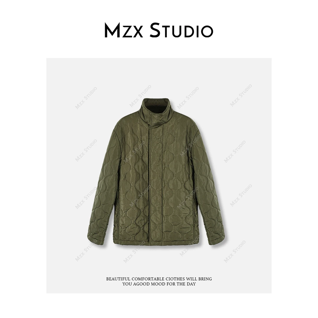 MZX 巴家纯色设计感葫芦格裥棉衣立领棉服外套MF10790-Q