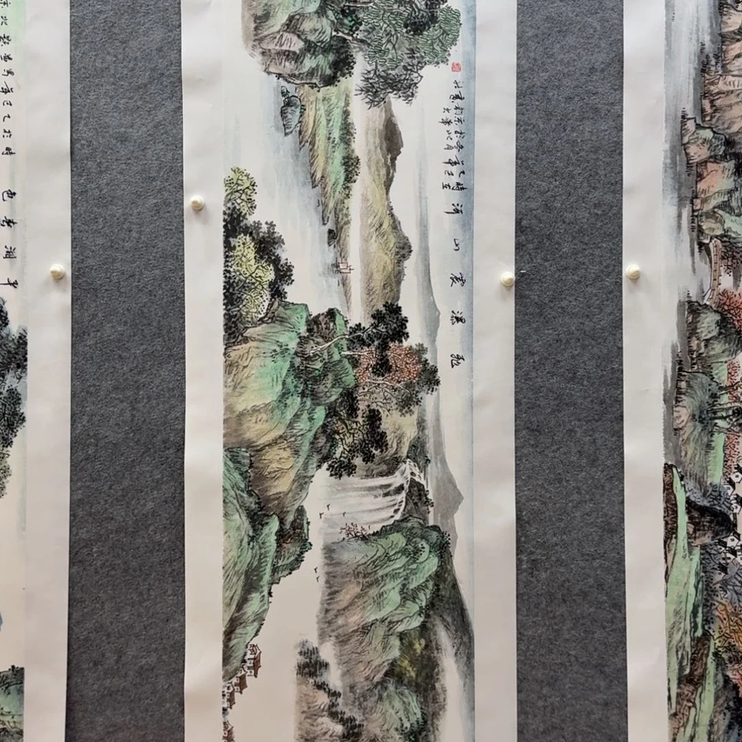 国画檀少章138x34尺寸山水