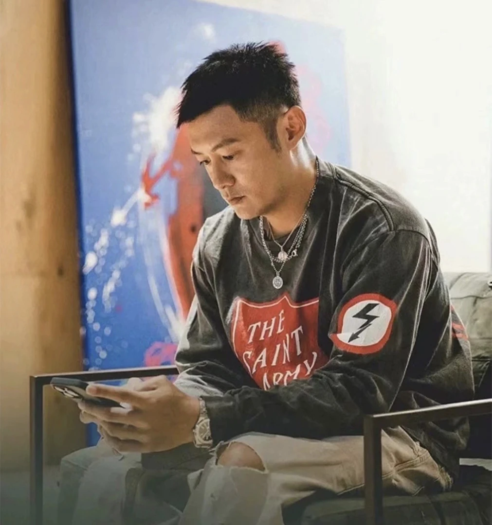 SAINT MICHAEL美式小众高街做旧字母闪电宽松余文乐长恤T恤男女潮