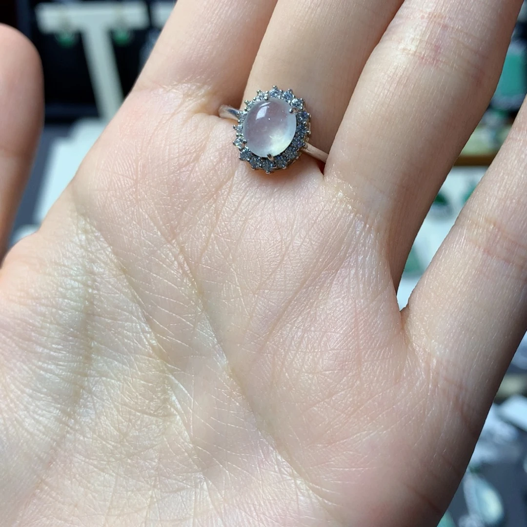 翡翠银S925镀金镶嵌挂件