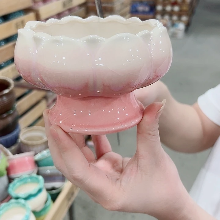 有孔.凑满10元发货多肉陶瓷花盆！