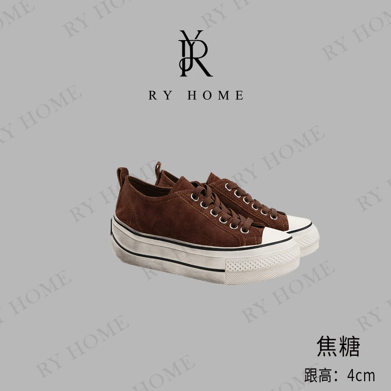 【容雨RYHOME】韩版磨砂皮厚底擦旧脏脏鞋253X1344