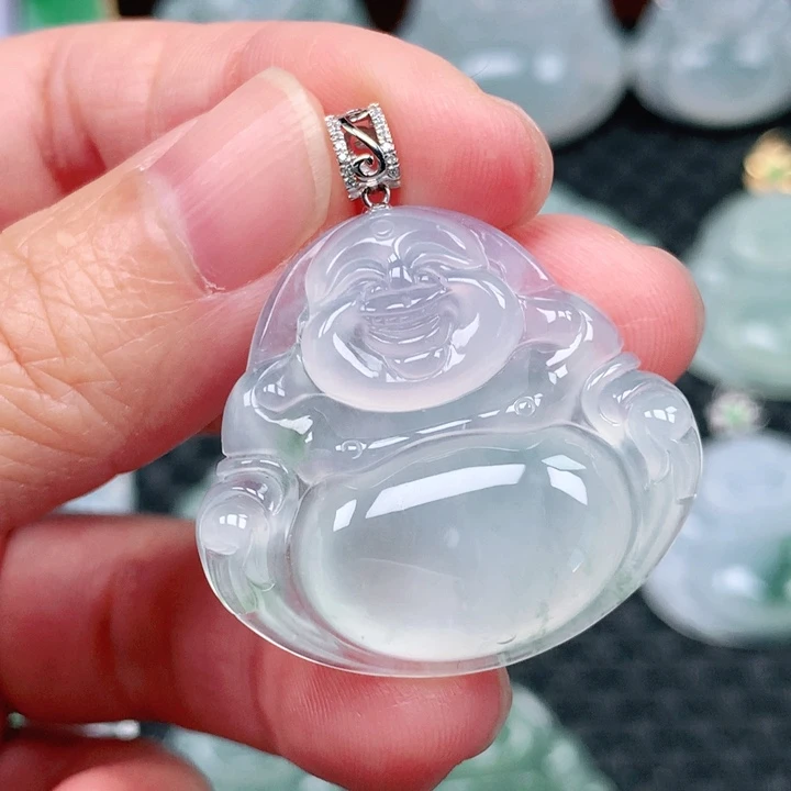 翡翠吊坠(不含链)18K金镶嵌阳****╮