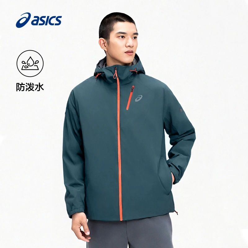 ASICS亚瑟士新款越野跑步夹克外套男子防泼水梭织拉链连帽外套