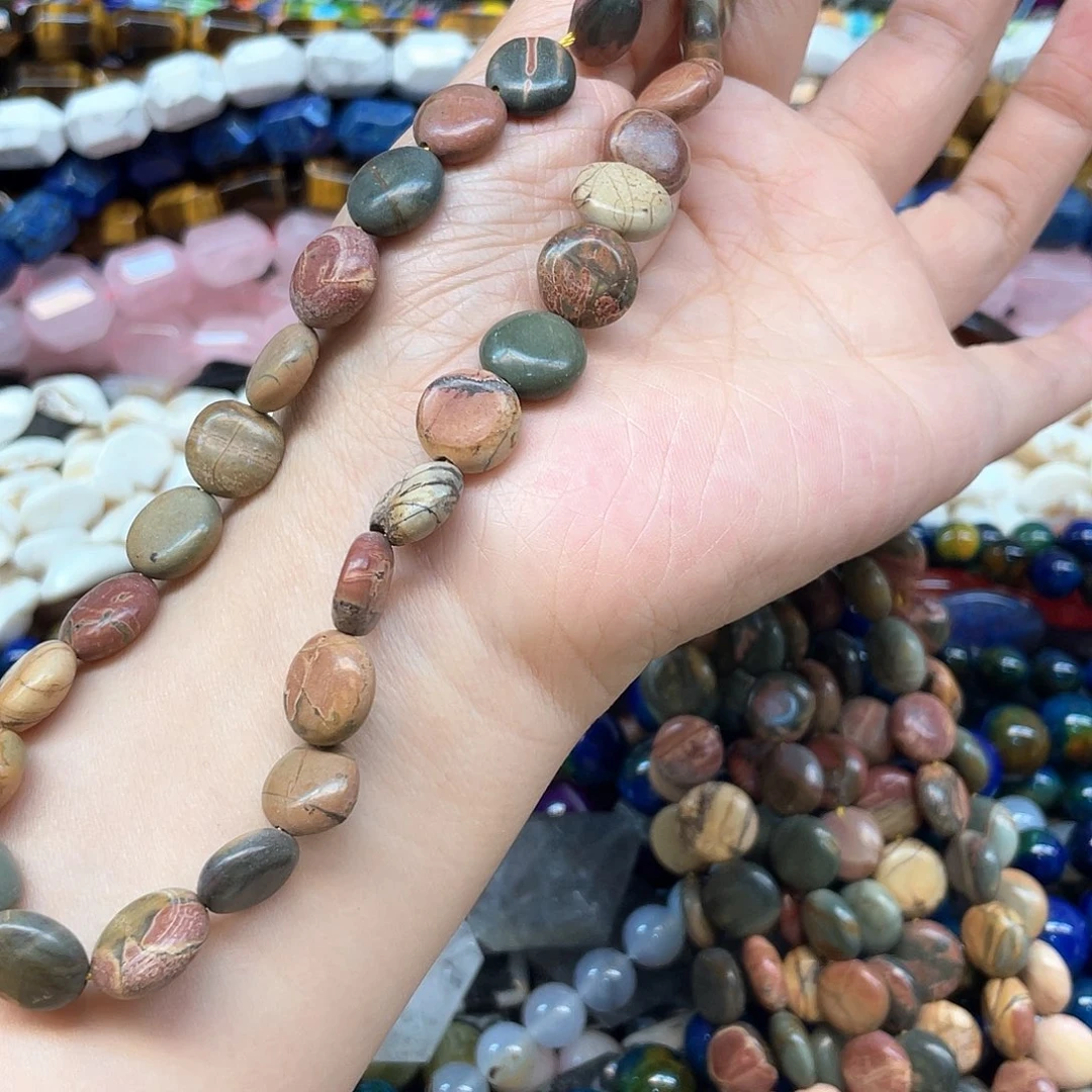 玛瑙/玉髓合金珠宝半成品毕加索石圆饼卡13