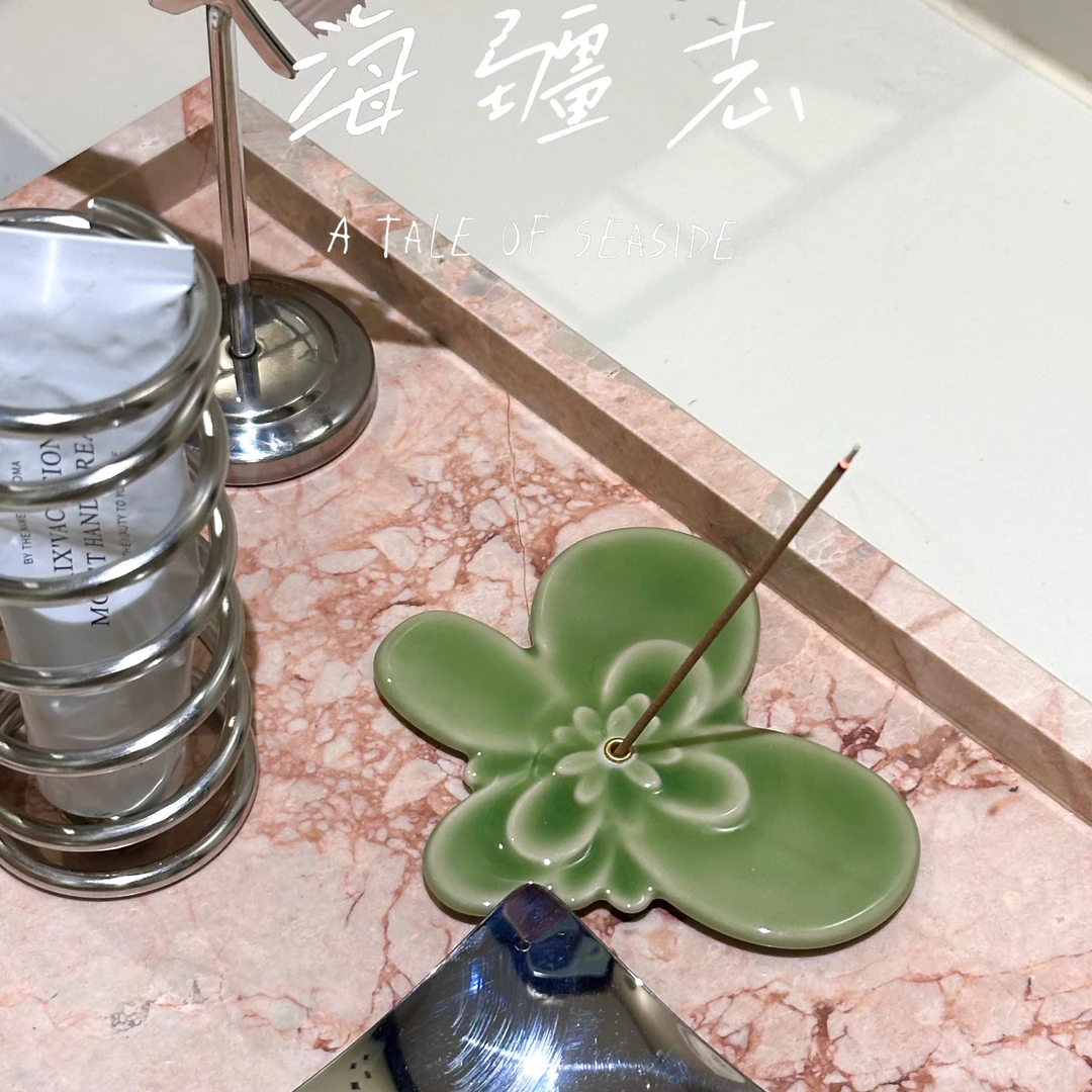 蝴蝶兰手作陶瓷香插高级线香底座香托小众ins设计感
