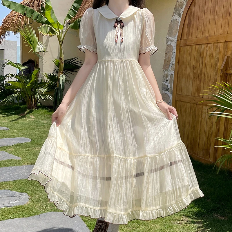 女大童高级感生日公主裙超仙女连衣裙夏季新款学院风收腰气质长裙