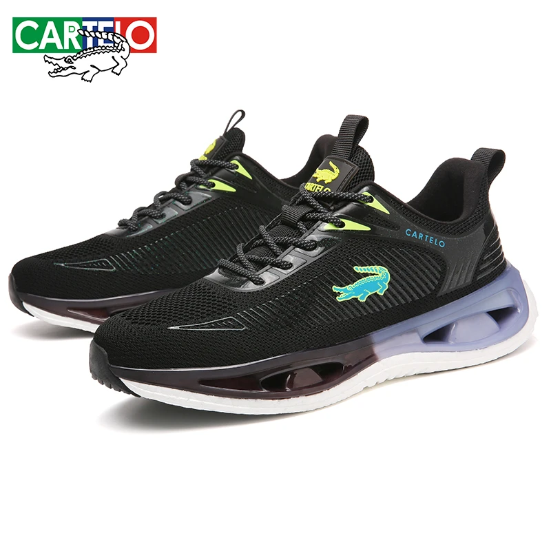 男女同款夜光百搭潮流透气运动减震网面鞋爆米花超轻跑鞋-C089