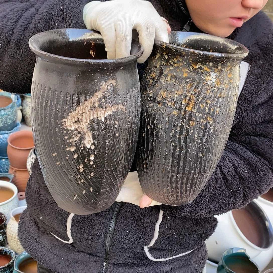 紫砂花盆瑕疵口15高25瑕疵