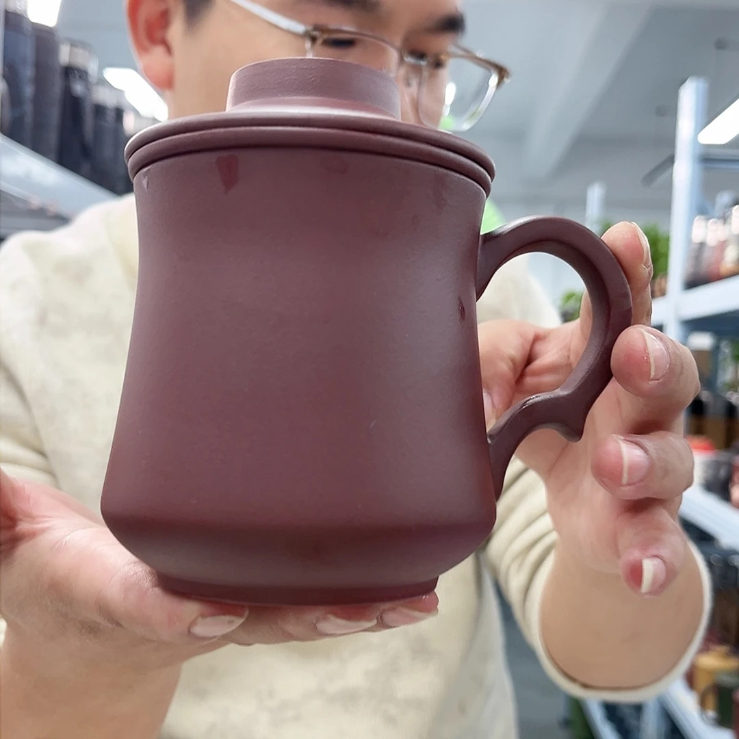 茶杯紫砂光素三件套腰线