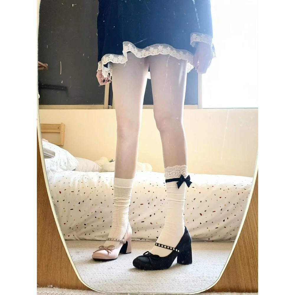 粉色粗跟玛丽珍鞋女2025新款春秋法式绝美芭蕾舞单鞋不累脚高跟鞋