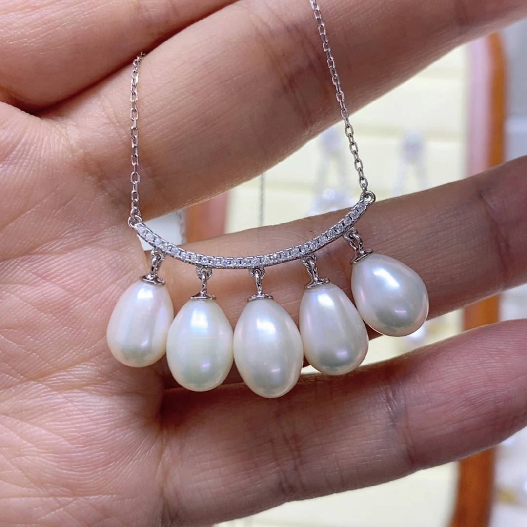 淡水珍珠颈饰银S925镶嵌