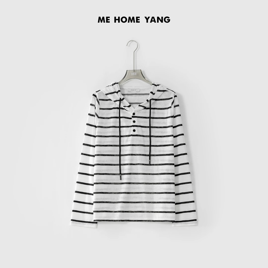 ME【连帽海魂衫】莱赛尔混纺松弛慵懒极简时尚百搭连帽上衣MESS0297