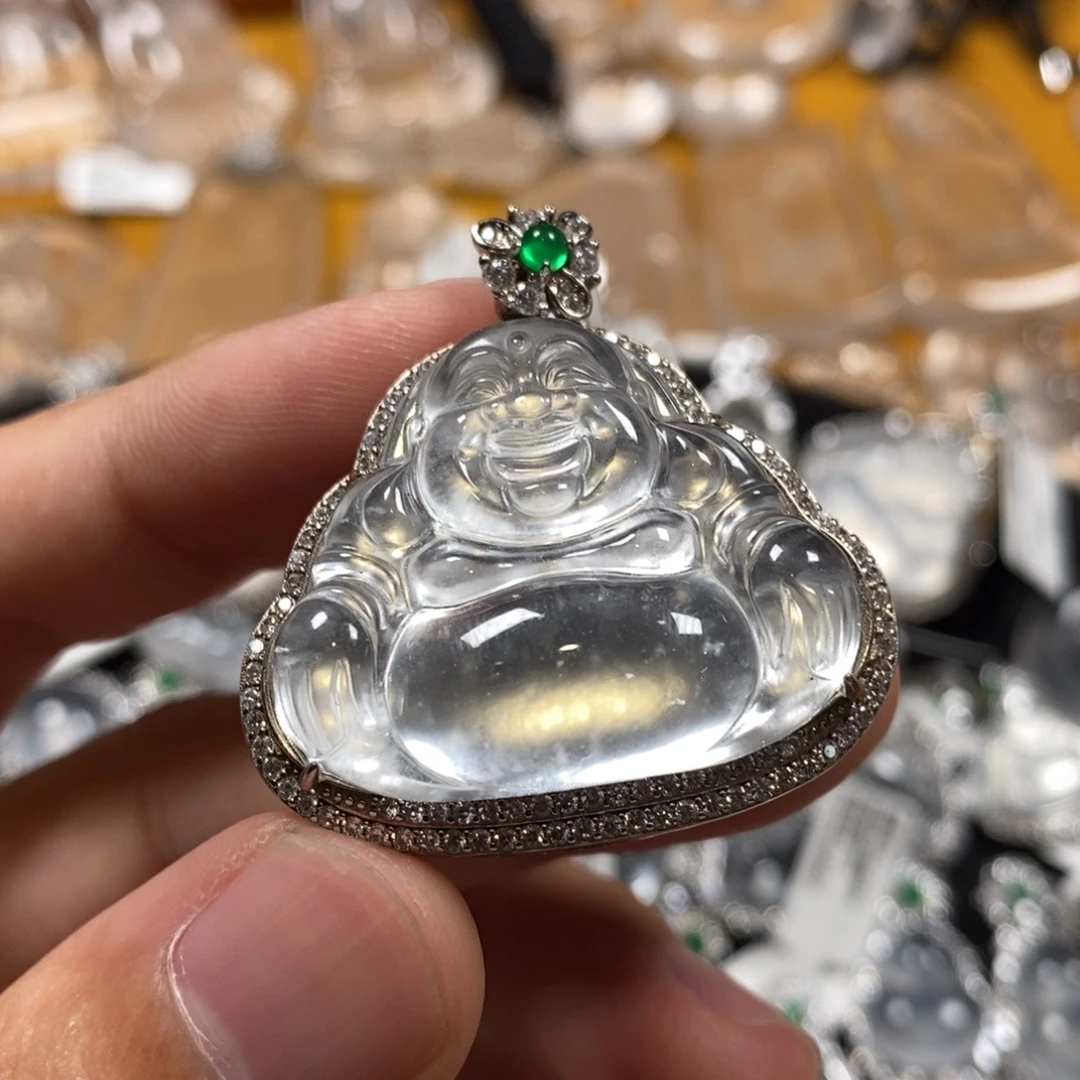 林***之颈饰银S925镶嵌石英质玉佛公