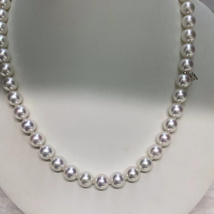 18K金镶嵌项链8.5-9海水珍珠