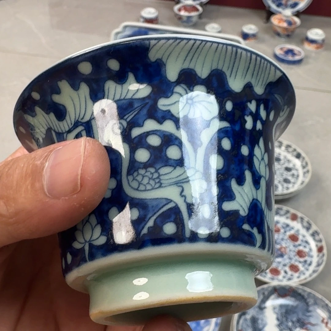 杯清釉一路连科两才盖碗