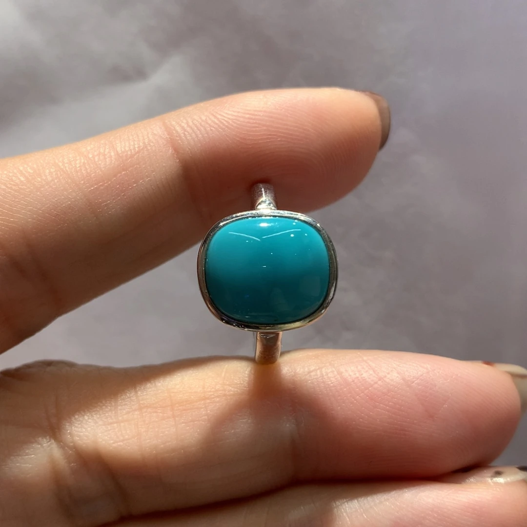 银S925镶嵌绿松石戒指