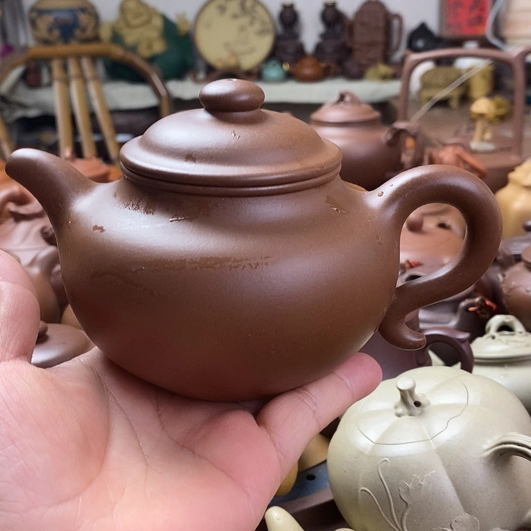 植***尸茶壶底槽青原矿紫砂全手工