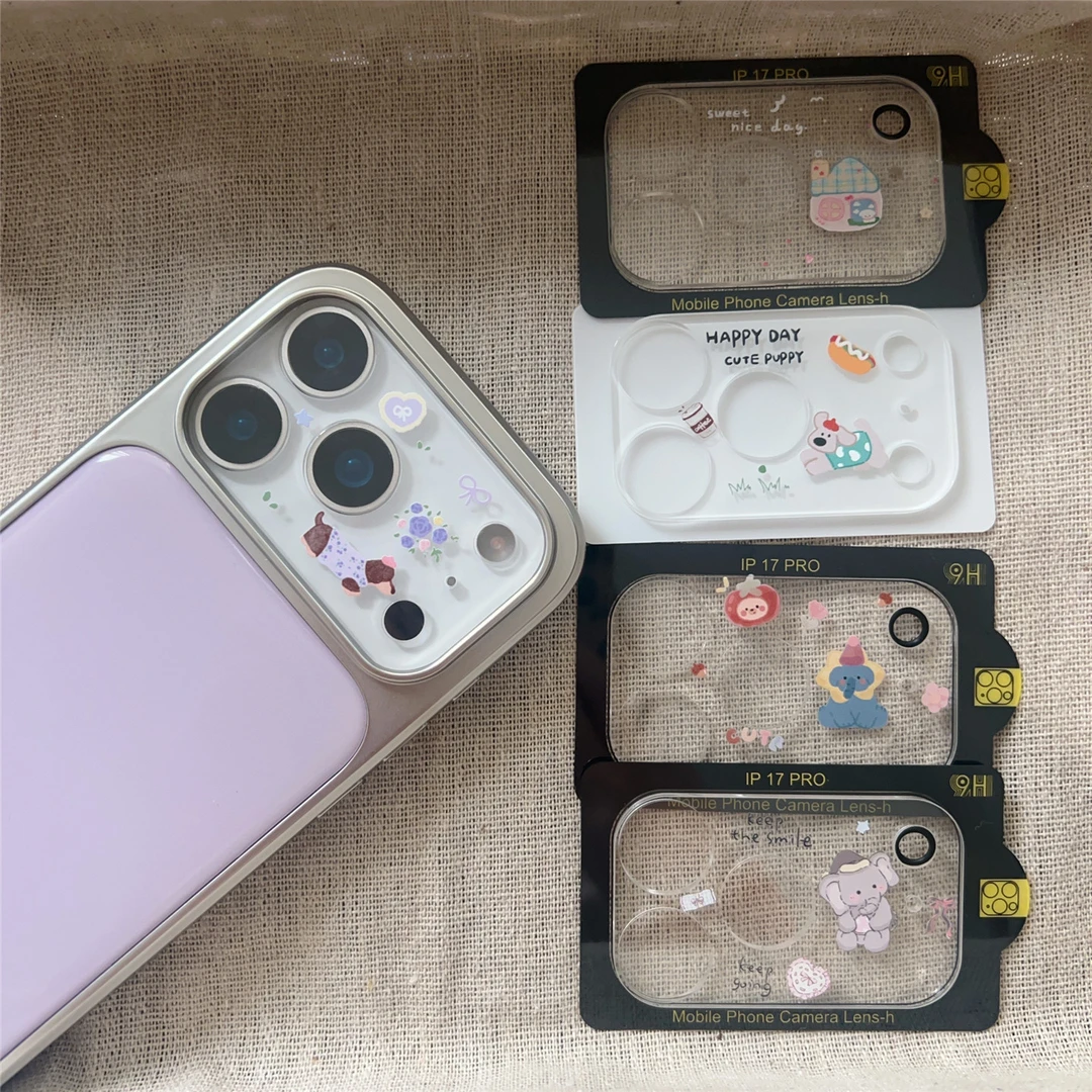 适用苹果17ProMax可爱卡通透明镜头膜iPhone17pro镜头保护贴全包