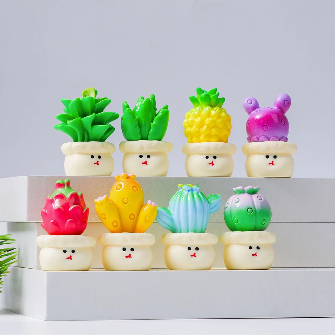 【直播拆】实色小盆栽手工diy摆件