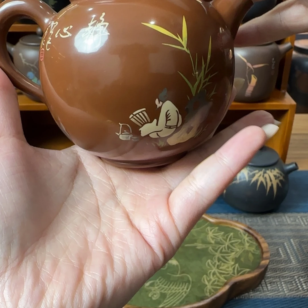 一***࿑建水紫陶无釉磨光茶壶