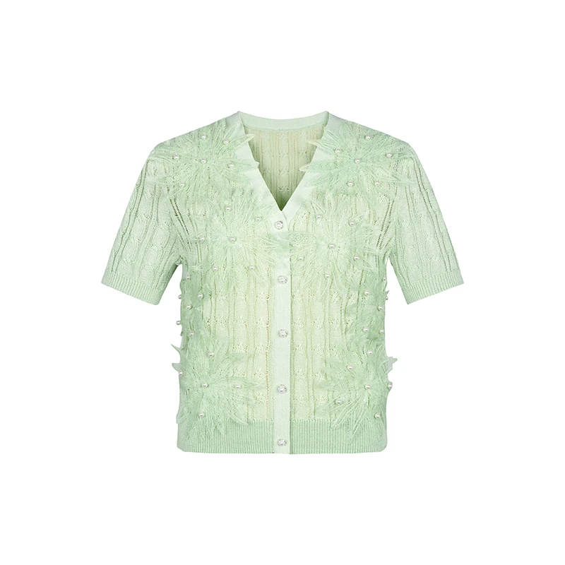 【媛媛女王专属】商场同款夏季新品手工缝制花蕊针织衫NDY4B42760