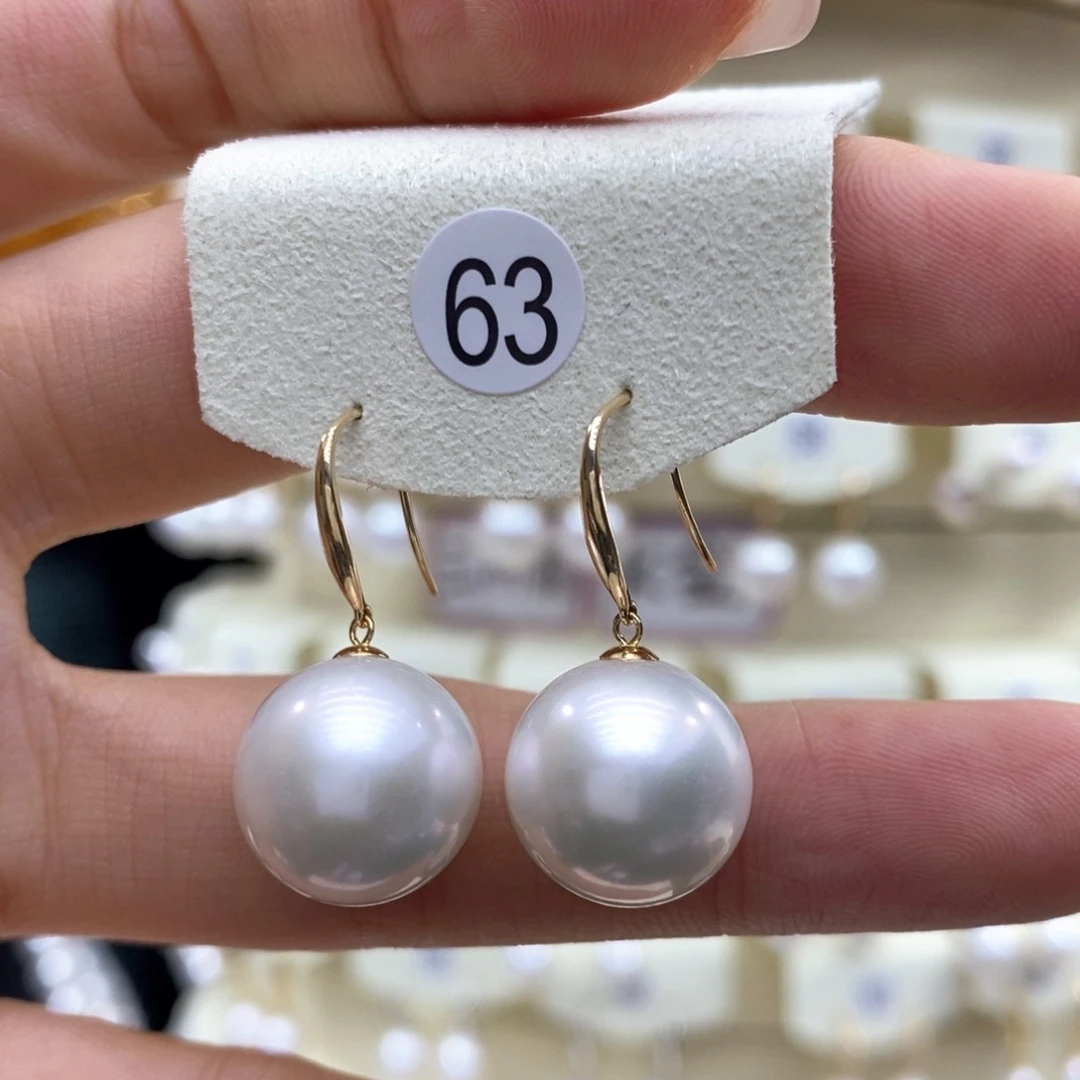 淡水珍珠耳饰18K金镶嵌