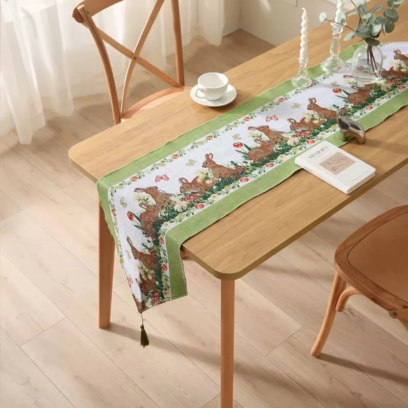 卡通桌旗桌布餐桌布艺家居装饰茶几电视柜盖布长条