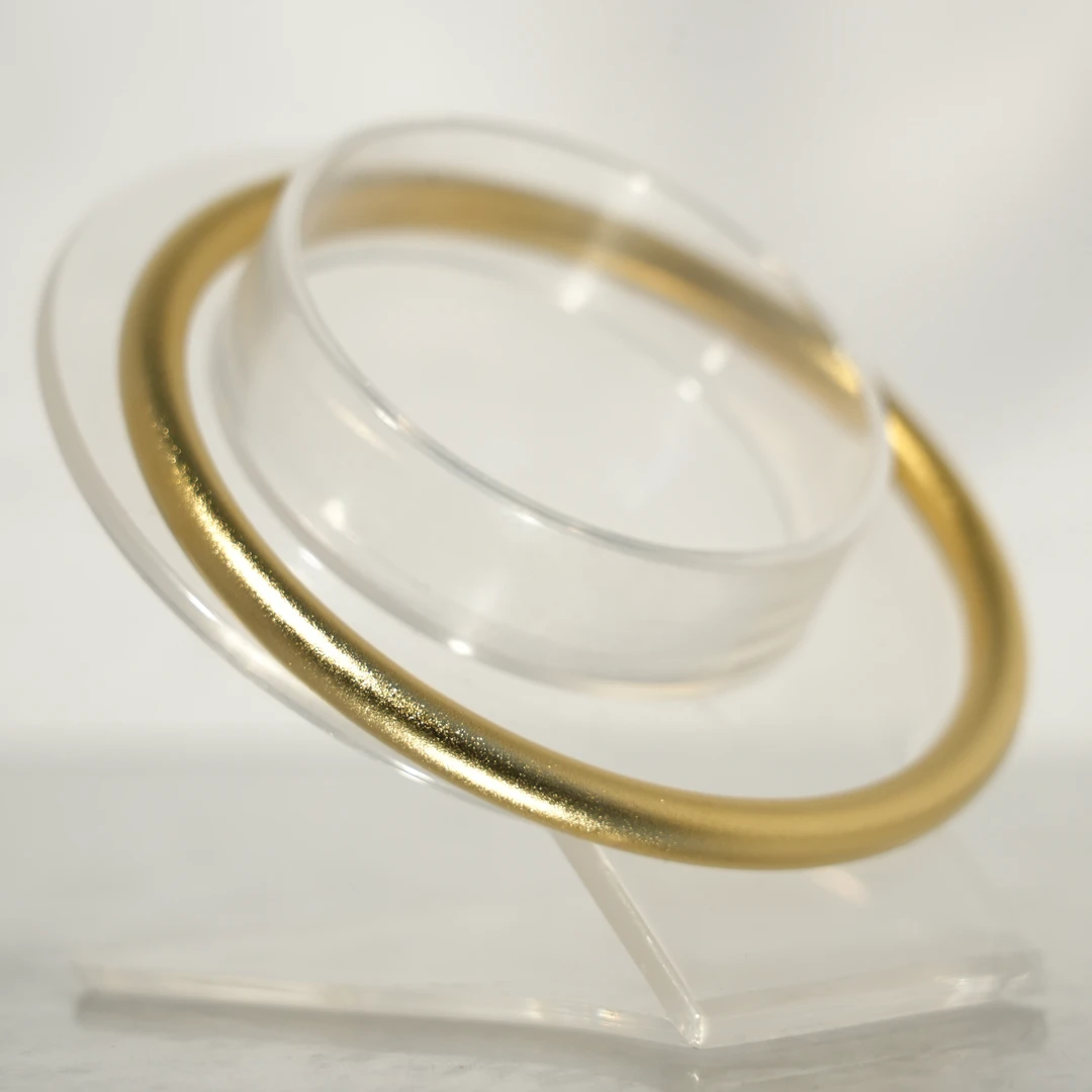 铜合金手镯 沙金色圆条手镯不掉色 圈口62mm左右THJ201