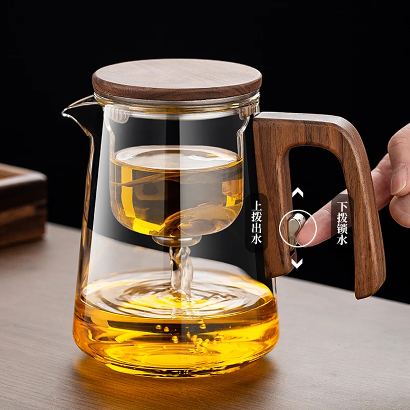 吸磁飘逸杯泡茶壶圈全玻璃内胆办公室茶水分离赖人冲茶器高端茶具