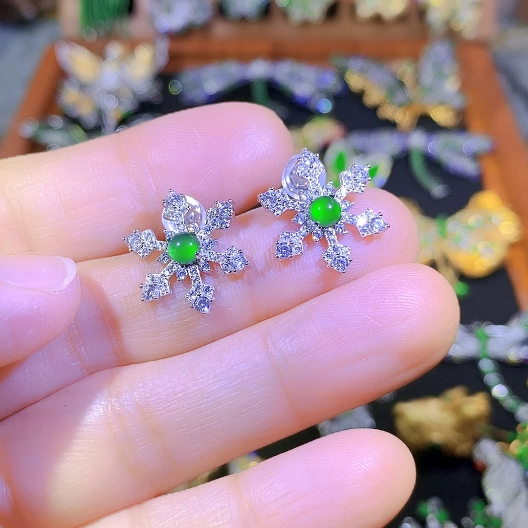 吊坠(不含链)银S925镶嵌翡翠