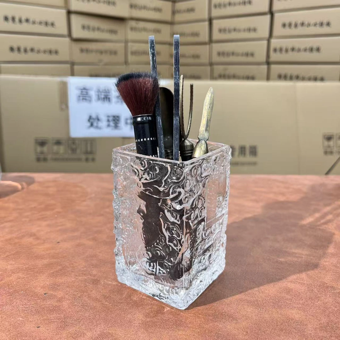 LJZ007-浮雕龙纹四方茶道六君子