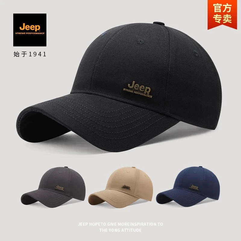 JEEP吉普帽子男女鸭舌帽2025秋冬新款遮阳帽旅行防晒硬顶棒球帽男