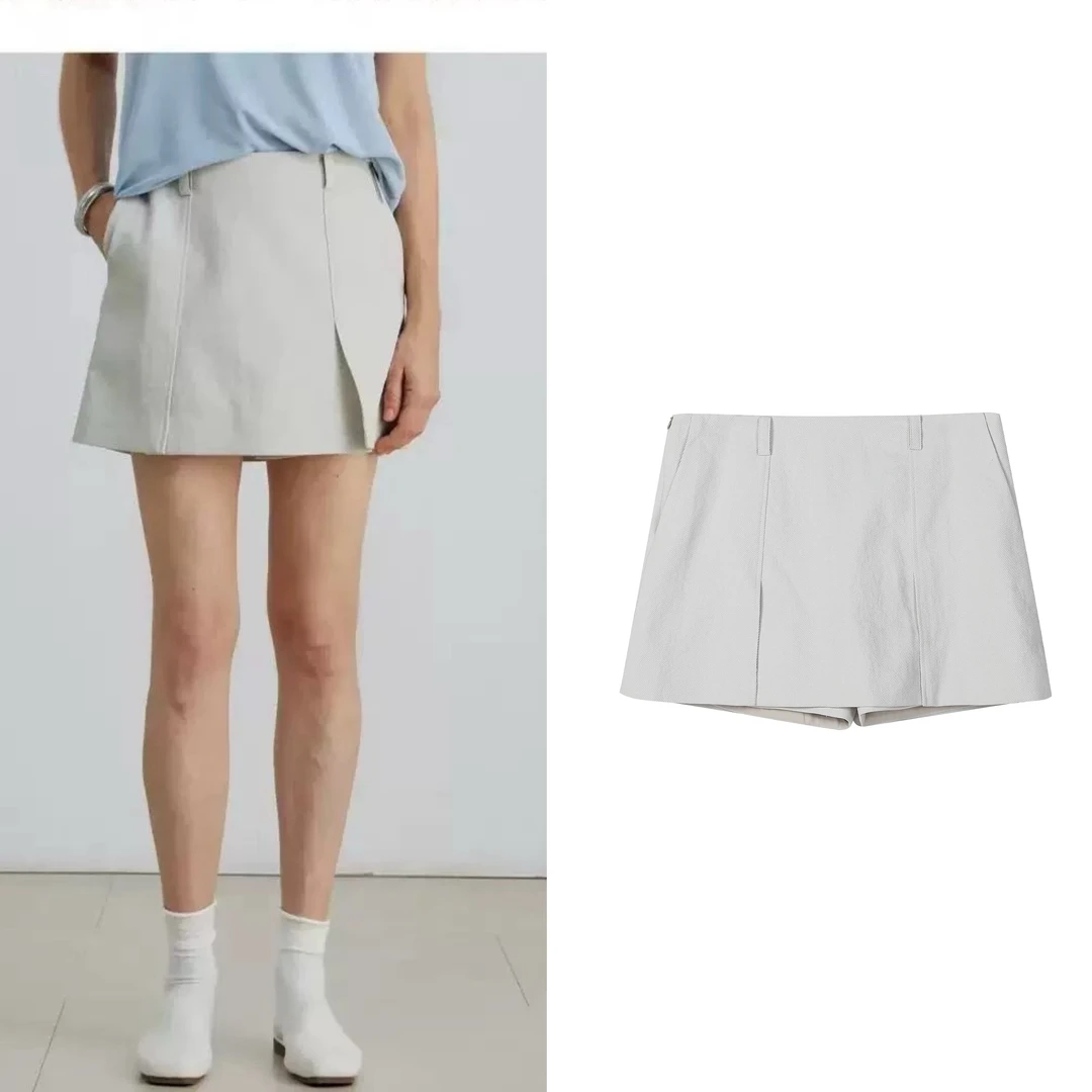 现货SHANG1 BY 简约对摺短裙S25AS14